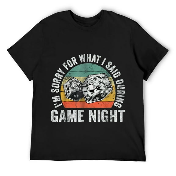 Mens Board Game Shirt I'm Sorry For What I Said During Game Night T-Shirt Black