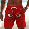 thumbnail image 1 of Mens Board Shorts Funny Face Frint Elastic Drawstring Waist Swim Trunk Summer Casual Beach Resort Stretch Bathing Suit, 1 of 5
