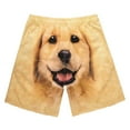 thumbnail image 1 of Mens Board Shorts with Dog Face on Dog Meme Funny Graphic Shorts Khaki M, 1 of 2