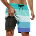 thumbnail image 1 of Mens Board Shorts with liner 5 Inch Breathable Quick Dry Boxer Shorts Lightweight Swim Trunks Summer Sky Blue L, 1 of 4