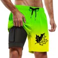 thumbnail image 1 of Mens Board Shorts with liner 5 Inch Quick Dry Swim Trunks Beach Lightweight Breathable Boxer Shorts Summer Green L, 1 of 4