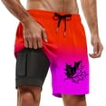 thumbnail image 1 of Mens Board Shorts with liner 5 Inch Quick Dry Swim Trunks Beach Lightweight Breathable Boxer Shorts Summer Red S, 1 of 4