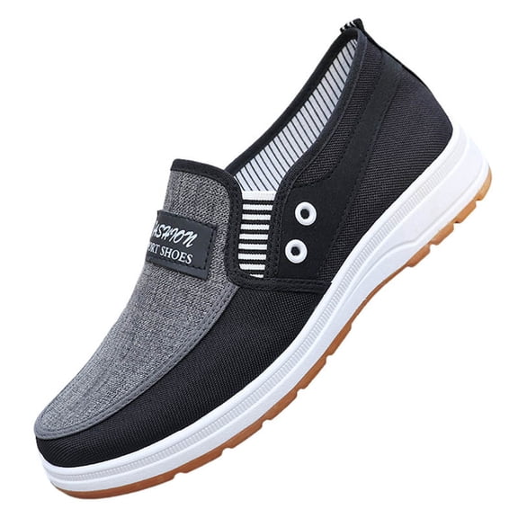 Men Slip On Loafers Canvas Boat Shoes Slip Resistant Breathable Lightweight Casual All Season Wear Resistant