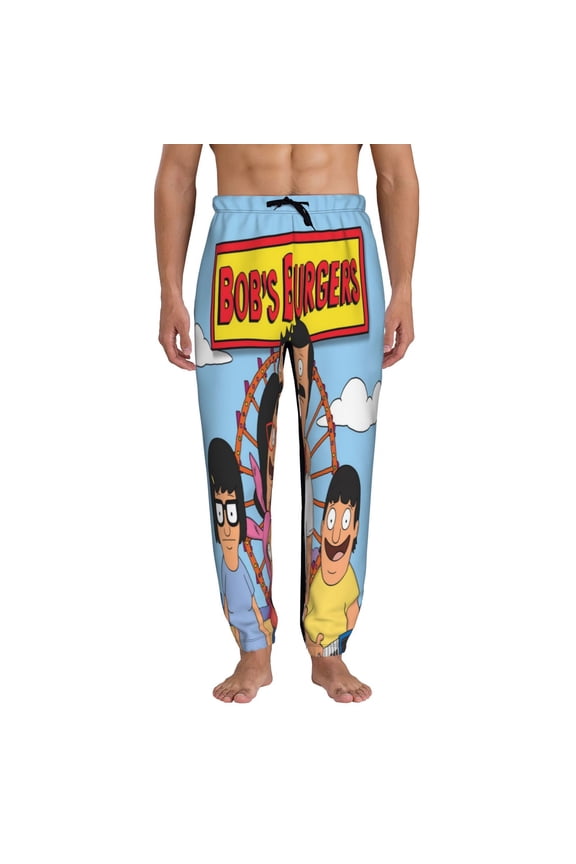 Mens Bob's Burgers Joggers Sweatpants Front Print Pants Novelty Graphic Trousers Casual Athletic Sports Joggers with Pockets