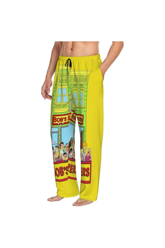 Mens Bob's Burgers Pajama Pants Sleepwear Pajamas Vacation Sleep Pant With Pockets