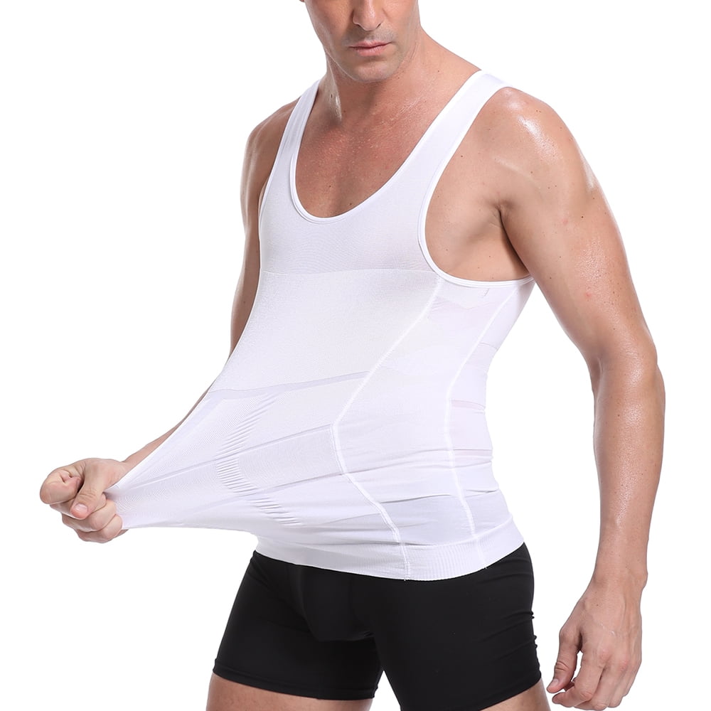 EBRICON Men's Body Shapers Fitness Tank Tops Slimming Vest Shirt Sexy  Elastic Abdomen Tight Fitting UnderShirts Shape Vests at  Men's  Clothing store