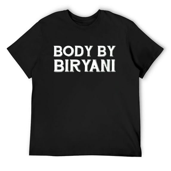 Mens Body by biryani Ramadan Eid Mubarak Islamic Fasting Gift Round Neck T-Shirt Black 3X-Large