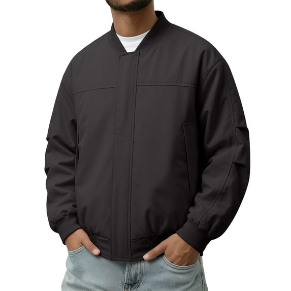 Mens Bomber Jacket Lightweight Thin Windbreaker Jackets Casual Summer Coats with Zipper Pockets Black XXL