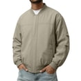 thumbnail image 1 of Mens Bomber Jacket Lightweight Thin Windbreaker Jackets Casual Summer Coats with Zipper Pockets Brown M, 1 of 7