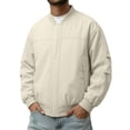 thumbnail image 1 of Mens Bomber Jacket Lightweight Thin Windbreaker Jackets Casual Summer Coats with Zipper Pockets Khaki M, 1 of 7