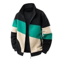 thumbnail image 1 of Mens Bomber Jacket Sevevn Mens Lightweight Jacket Casual Bomber Jacket Color Block Varsity Coat, 1 of 2