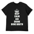 thumbnail image 1 of Mens Bone Broth Diet T-shirt Funny Keep Calm Shirt Black, 1 of 5