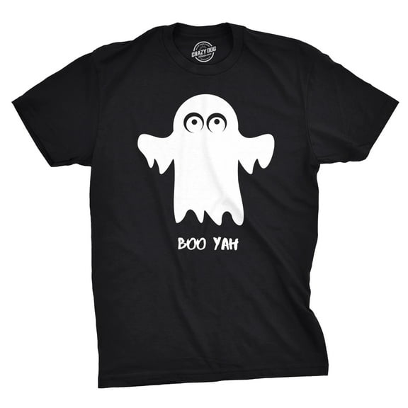 Mens Boo Yah Funny Spooky Cute Halloween October Fall Ghost T shirt Graphic Tees