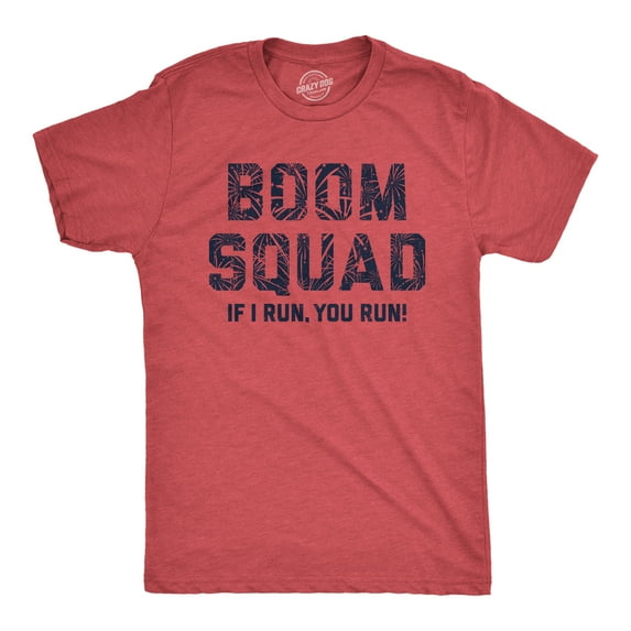 Mens Boom Squad T Shirt Funny Sarcastic Fourth Of July Fireworks Tee for Guys Graphic Tees