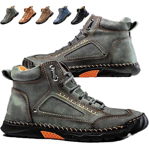 Mens Boots, Arch Support, Mens Comfortable Handmade Leather BootsWaterproof Spacious Toe Box