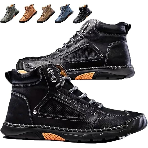 Mens Boots, Arch Support, Mens Comfortable Handmade Leather BootsWaterproof Spacious Toe Box