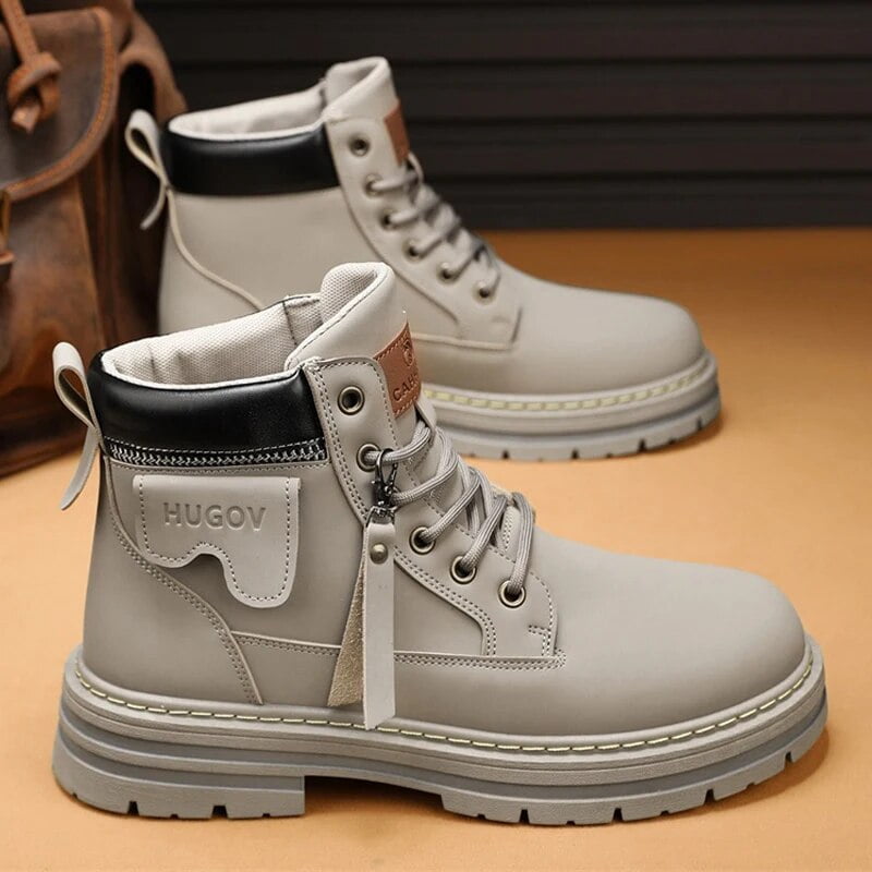 Mens Boots Casual Winter Shoes Platform Leather Outdoor Designer Luxury ...