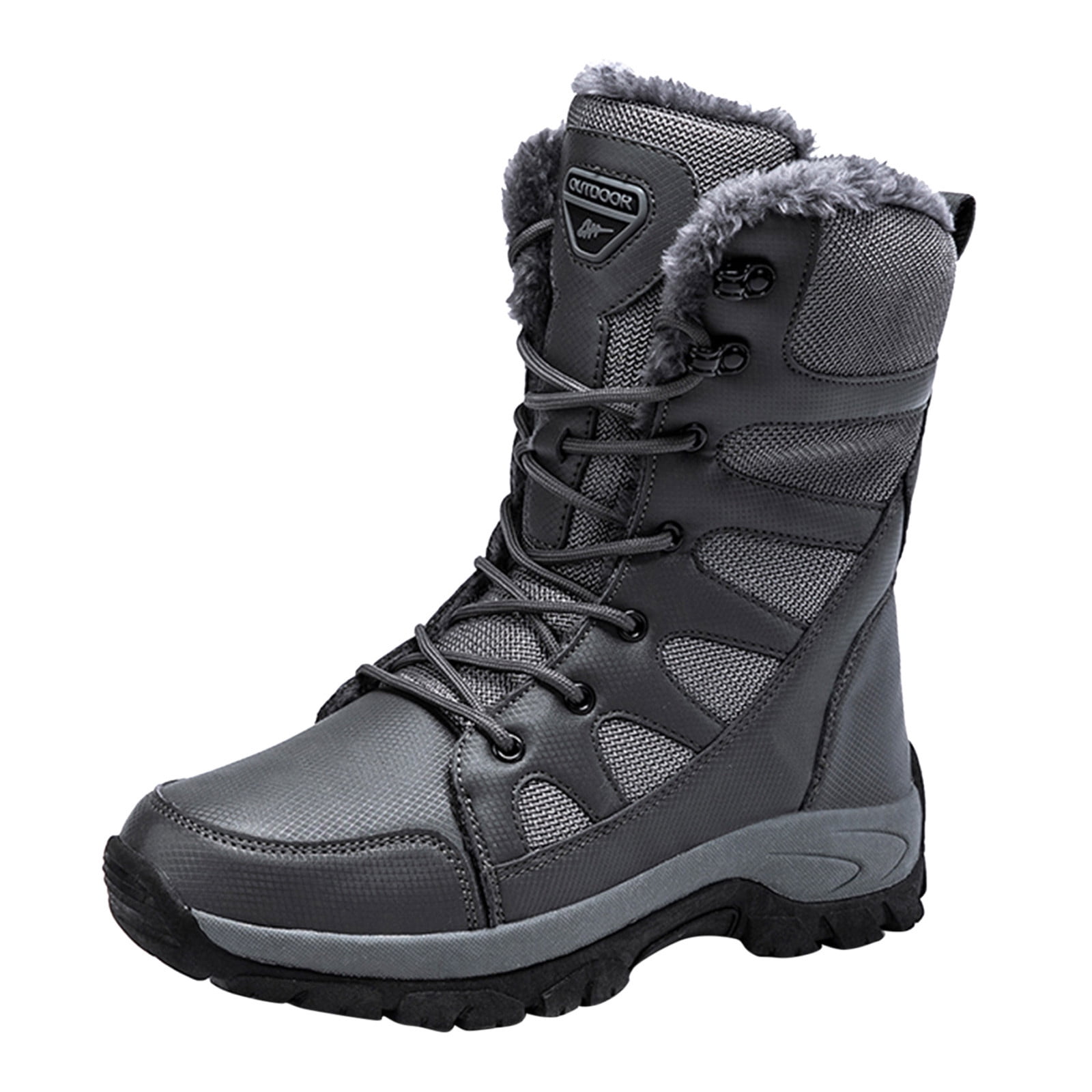 Mens Boots Couples Winter Water Proof Flat Lace Up Keep Warm Snow ...