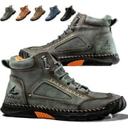 Mens Boots, Saw Behind Mens Comfortable Handmade Leather Boots Waterproof, Foot Arch Pad, Spacious Toe Box