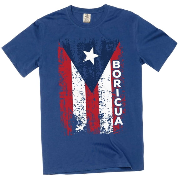 Men's Boricua T-shirt Puerto Rico Flag national parade day Tee Shirt (X-Large Navy Blue)