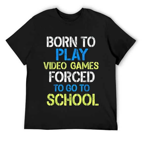 Mens Born To Play Video Games Shirt Funny Video Gamer Gift Gaming T-Shirt Black