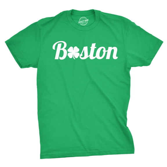 Mens Boston Cool Lucky Clover T Shirt Funny Saint St Patricks Day Tee for Guys Graphic Tees