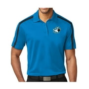 Mens Bowling Pins Crashing Premium Polo Shirt - Brilliant Blue/Black, Extra-Small