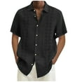 thumbnail image 1 of Mens Bowling Shirts Hawaiian Shirt Big and Tall Retro Button Up Vintage Guayabera Camp Shirt Black M, 1 of 3