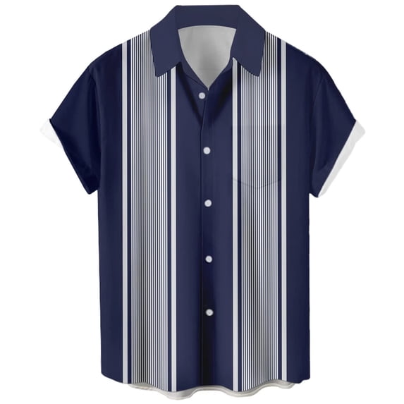 Mens Bowling Shirts Hawaiian Shirt Big and Tall Retro Button Up Vintage Guayabera Camp Shirt
