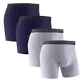 thumbnail image 1 of Mens Boxer Briefs 4 Pack Cotton Underwear with Fold Front Solid Color Breathable High Waisted Multipack Full-Coverage Moisture-Wick Boxers, 1 of 2