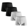 thumbnail image 1 of Mens Boxer Briefs 4 Pack High Waisted No Show Silk Underwear Boys Casual Multipack Stretchy Breathable Quick-Drying Athletic Workout Boxers Clearance, 1 of 2