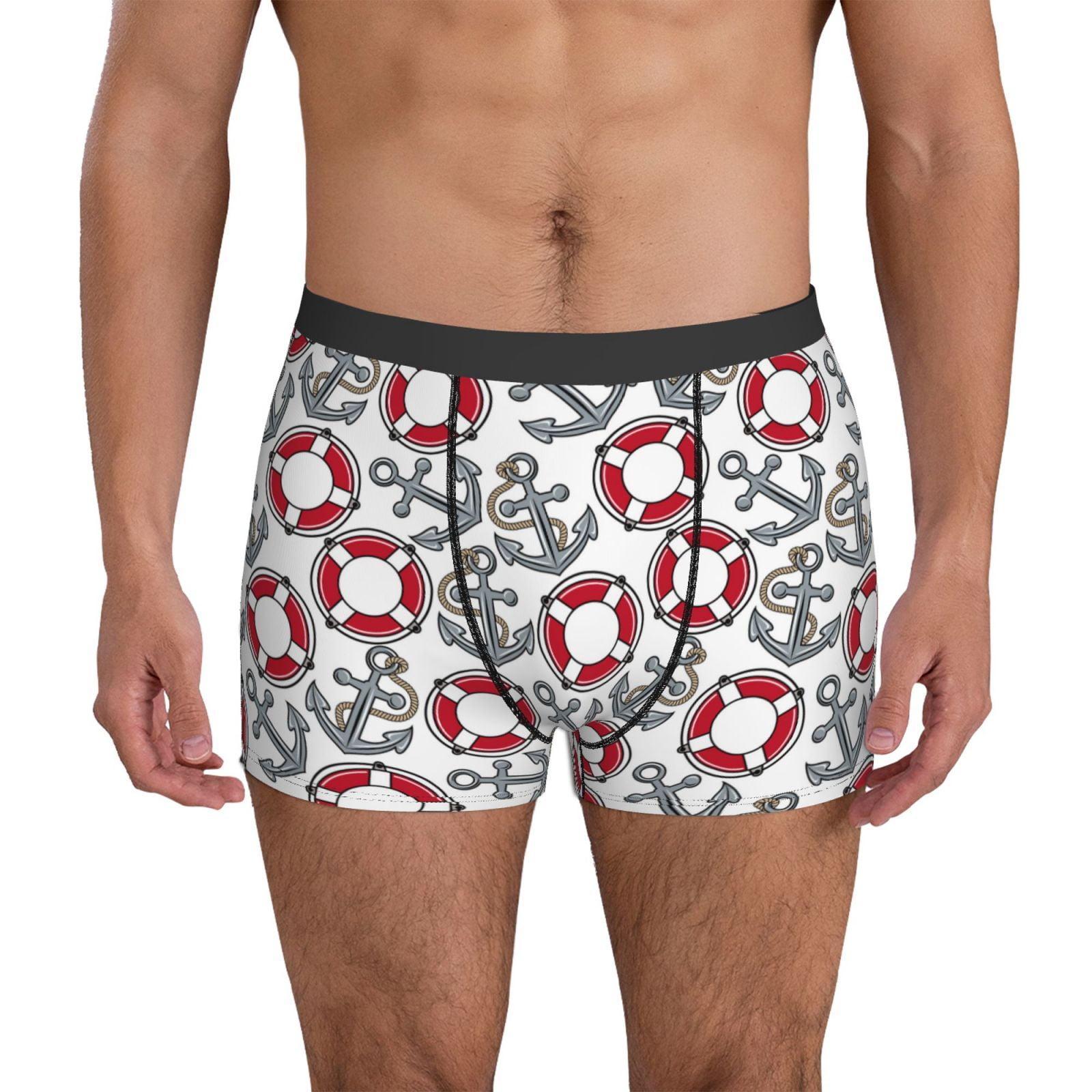 Mens Boxer Briefs Anchors life buoys vintage print Breathable Stretch Mens Underwear Athletic Boxers for Men Walmart