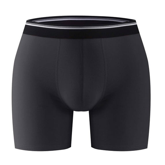 Mens Boxer Briefs High Waisted Underwear Boys Casual Solid Color Stretchy Slim Breathable Basic Comfort Support Boxers