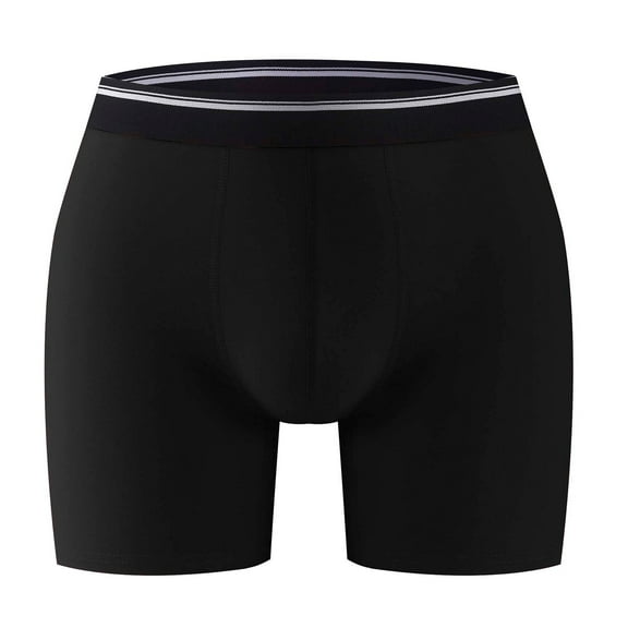 Mens Boxer Briefs High Waisted Underwear Boys Casual Solid Color Stretchy Slim Breathable Basic Comfort Support Boxers