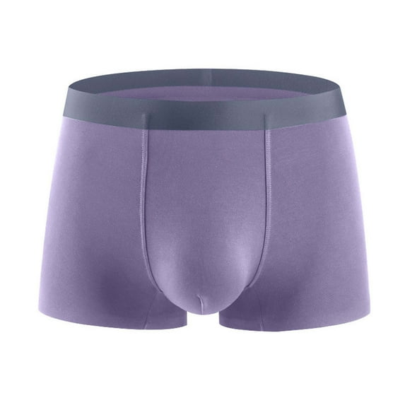 Mens Boxer Briefs Color Block Underwear Mid Elastic High Waisted Slim Fit Briefs Mens Boxer Shorts Dark Purple XXXXXXL