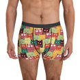 Mens Boxer Briefs Cute cartoon cat Breathable Stretch Mens Underwear