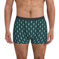 Mens Boxer Briefs Green Vintage Peacock Breathable Stretch Mens