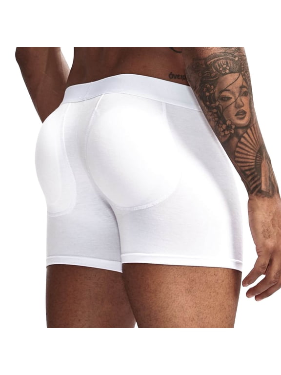 Mens Boxer Briefs with Hip Pad Cotton Bottoms Breathable Mesh Underwear Butt Enhancer Underpants Enhancing Buttocks Male Underpants 2026 Summer Outfits
