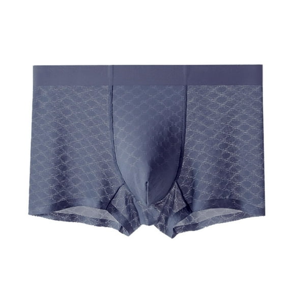 Mens Boxer Briefs Ice Silk Underwear Quick Dry Panties Soft Bikini Breathable Cheeky Texture Underpants