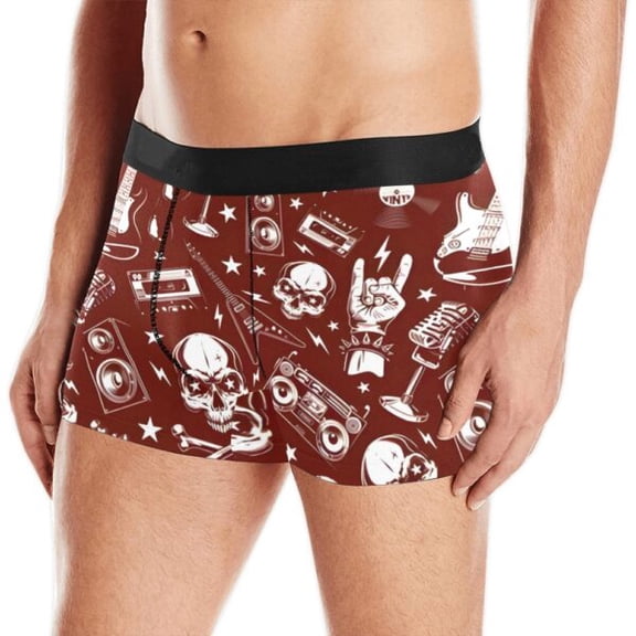 Mens Boxer Briefs - Men's Boxer Shorts - Red Rocker - L