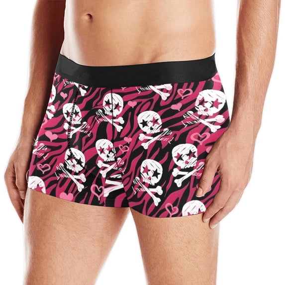 Mens Boxer Briefs - Men's Boxer Shorts - Zebra Skulls - XXXL