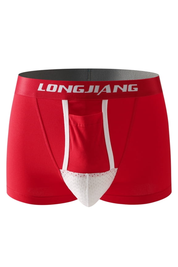 Mens Boxer Briefs Moisture Wicking 4-Way Stretch Underwear Knitting Cotton Breathable Quick Dry U-Shaped Pouch Sports Shorts Comfortable