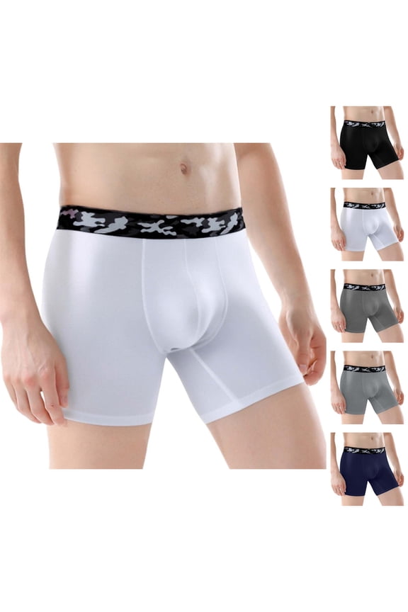 Mens Boxer Briefs Stretch Breathable Performance Compression Undershorts Mens Underwear