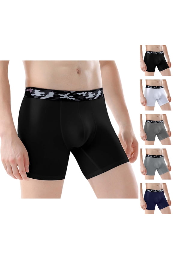 Mens Boxer Briefs Stretch Breathable Performance Compression Undershorts Mens Underwear