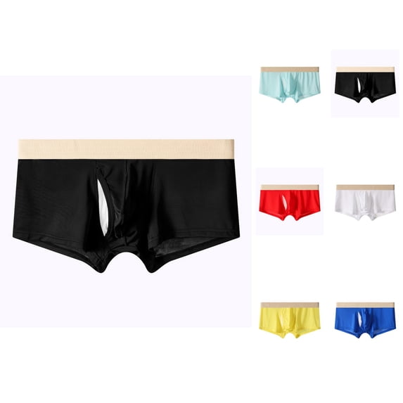 Mens Boxer Briefs Summer Lightweight Breathable Open Front Mens Underwear
