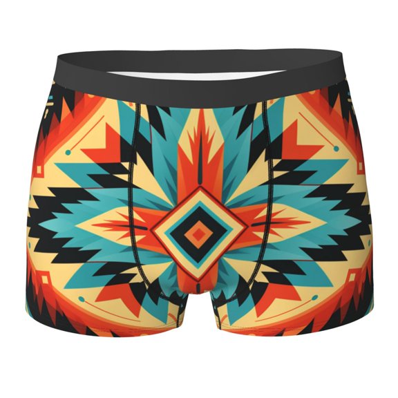 Mens Boxer Briefs for Men Underwear Short Leg Underpants , Aztec Baja Southwest Native Western Art