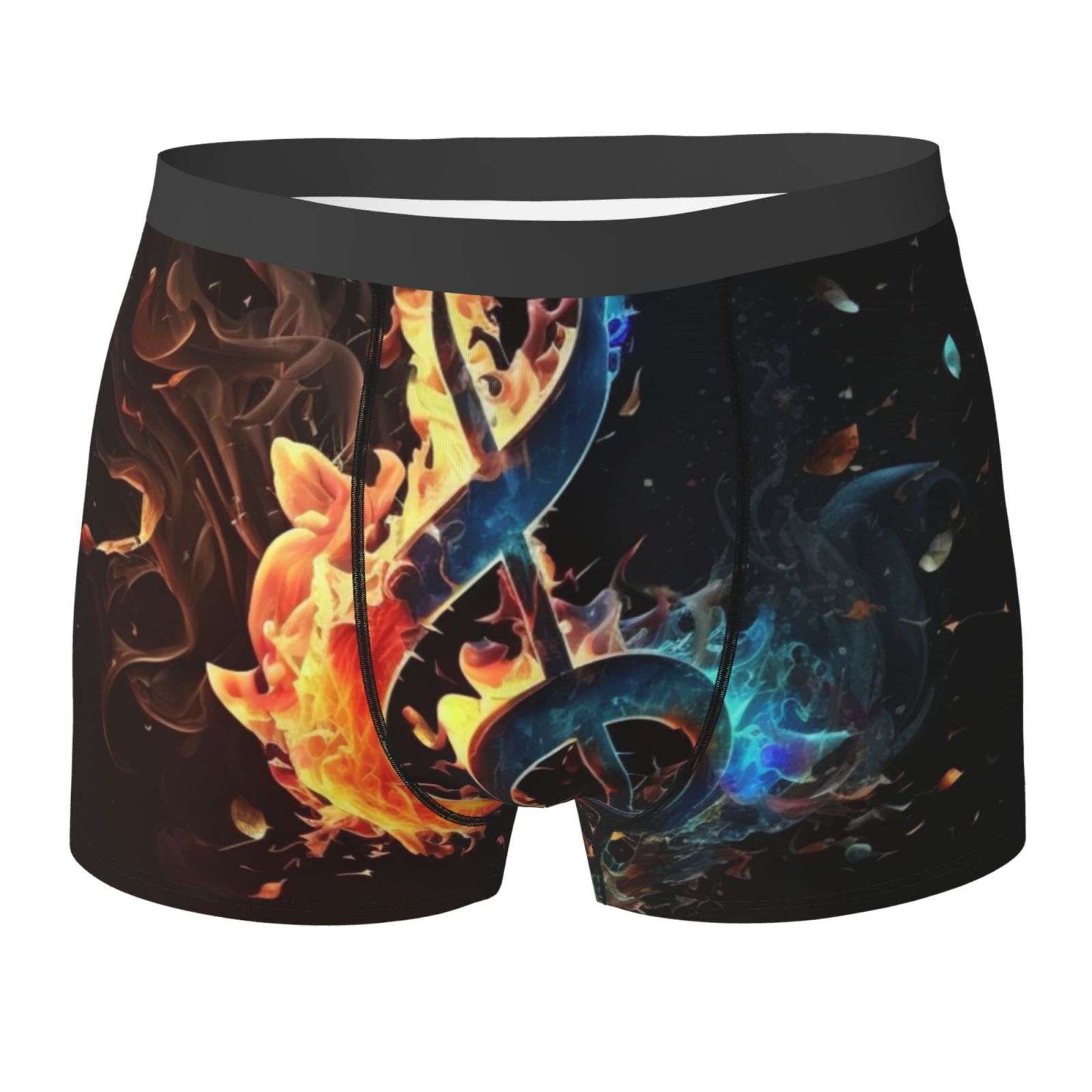 Mens Boxer Briefs for Men Underwear Short Leg Underpants, Flaming Music ...