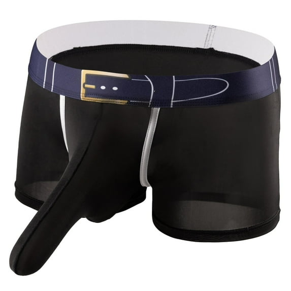 Mens Boxer Briefs with Bulge-Pouch Mid Waisted Underwear Boys Casual Printed Lightweight Stretchy Breathable Athletic Workout Boxers