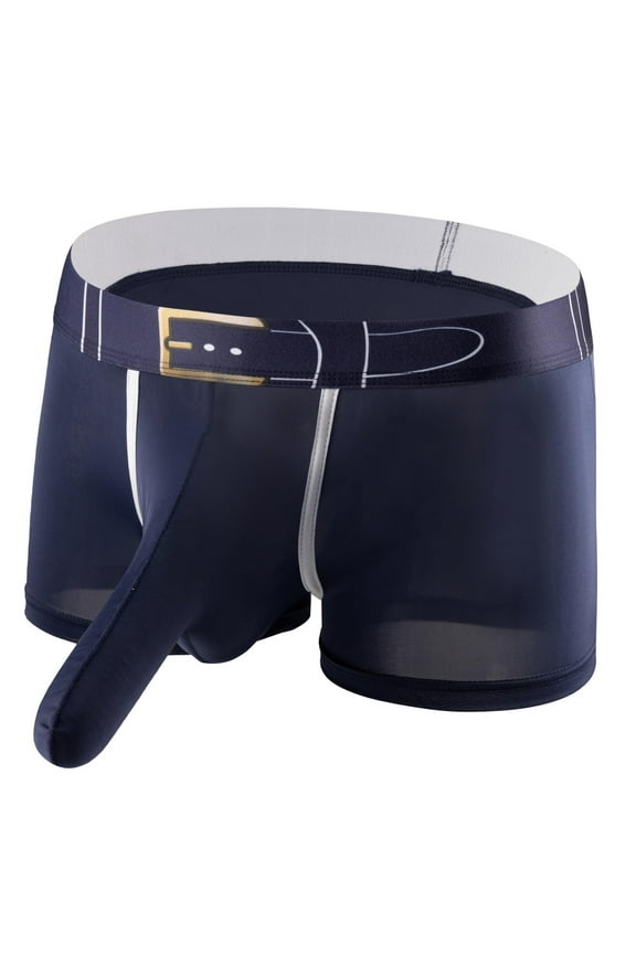 Mens Boxer Briefs with Bulge-Pouch Mid Waisted Underwear Boys Casual Printed Lightweight Stretchy Breathable Athletic Workout Boxers