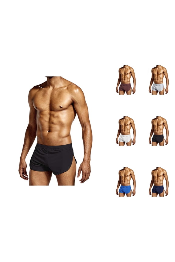 Mens Boxer Underwear Lightweight Breathable Side Split Boxer Shorts Briefs Trunks Style Underpants